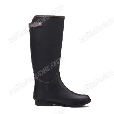 Womens Rubber Rain Boots with Buckle